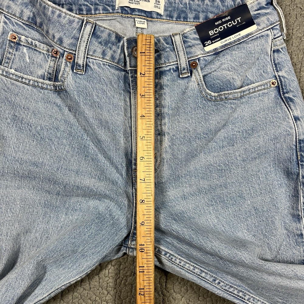 Abercrombie & Fitch Curve Love Mid Rise Bootcut Jeans Womens 26 Short NWT - Picture 10 of 13